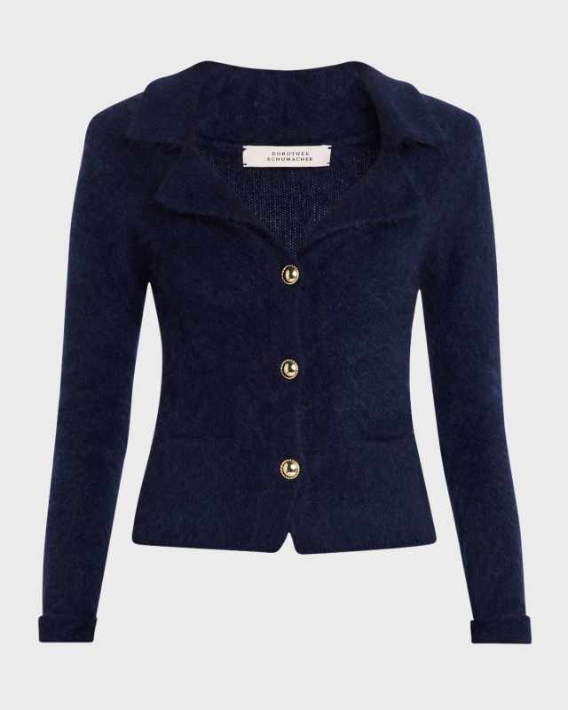 Fluffy Statements Button-Down Knit Cardigan